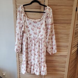 3/35 Celebrity Pink  Long Sleeve Dress Floral Coquette Dress SZ XL